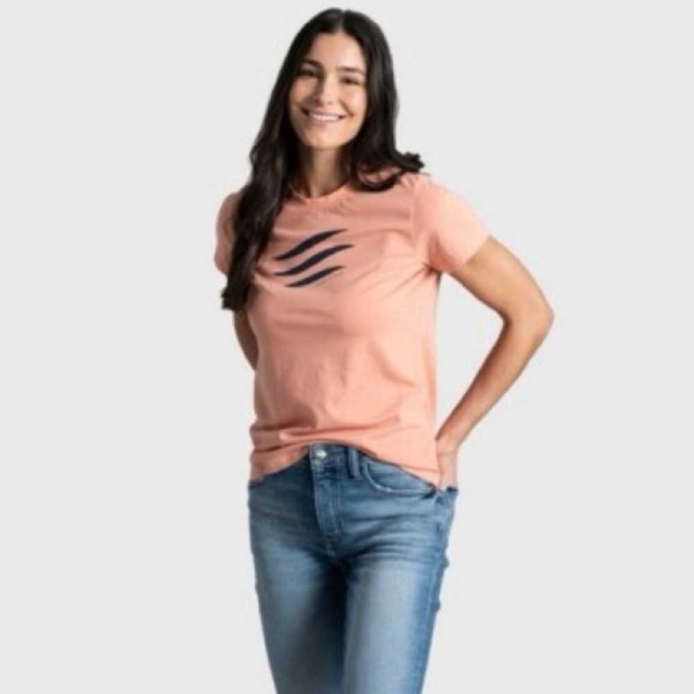 NWT Impact Coral Short Sleeve Tee with Navy Design Size S